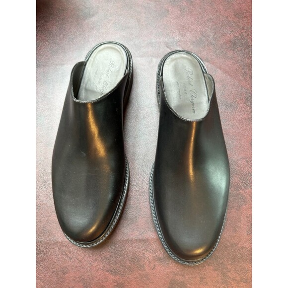 Robert Clergerie Men's Leather Slip-On Shoe Clog Black Luxury Paris mule  $650 - Picture 9 of 9